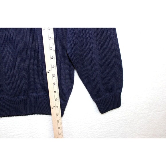 Ozark Wilderness Outfitters Mens Navy Heavy Knit Pullover Sweater Size Medium - Picture 6 of 9